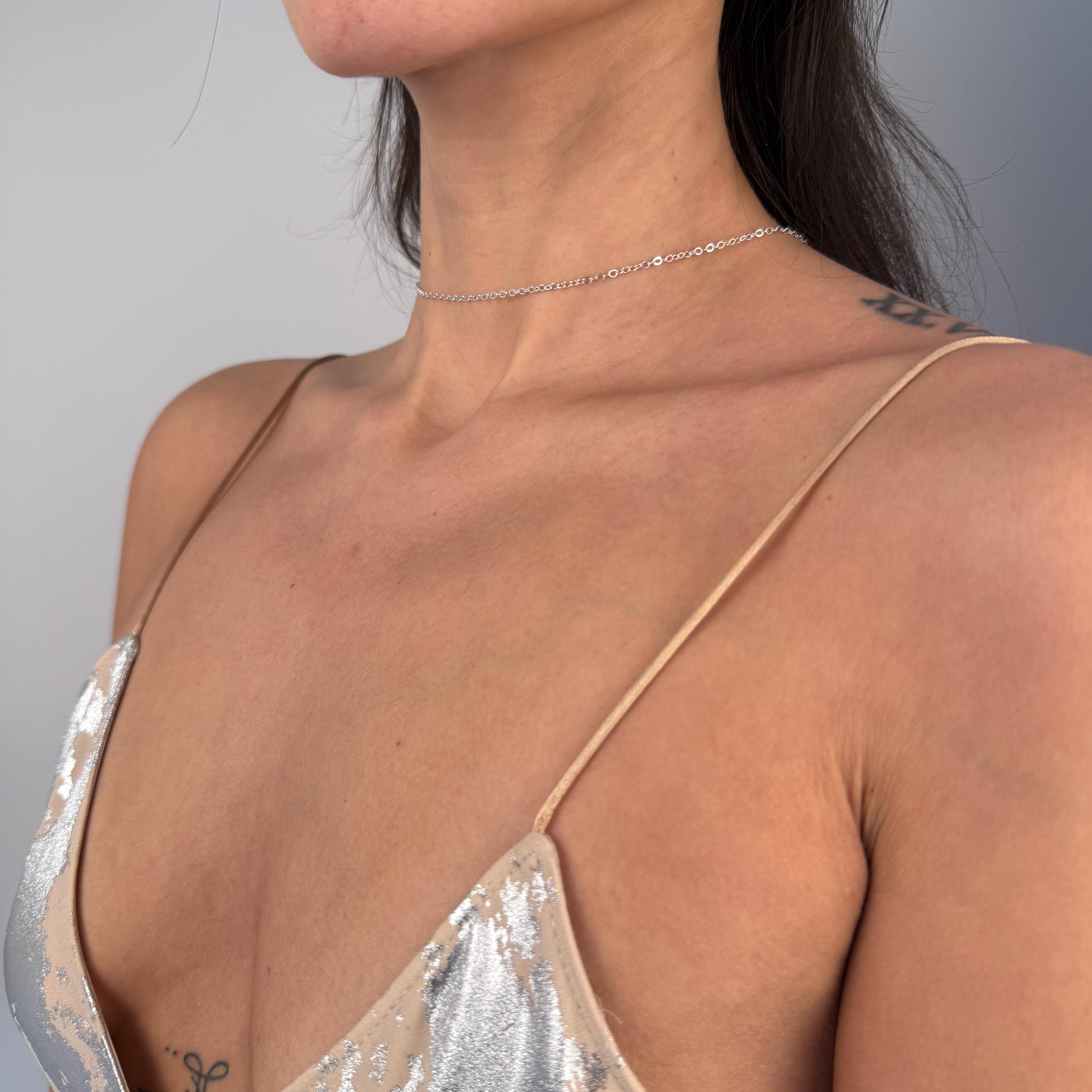 Gold tone stainless steel dainty backdrop back necklace for open-back outfits and beach wear