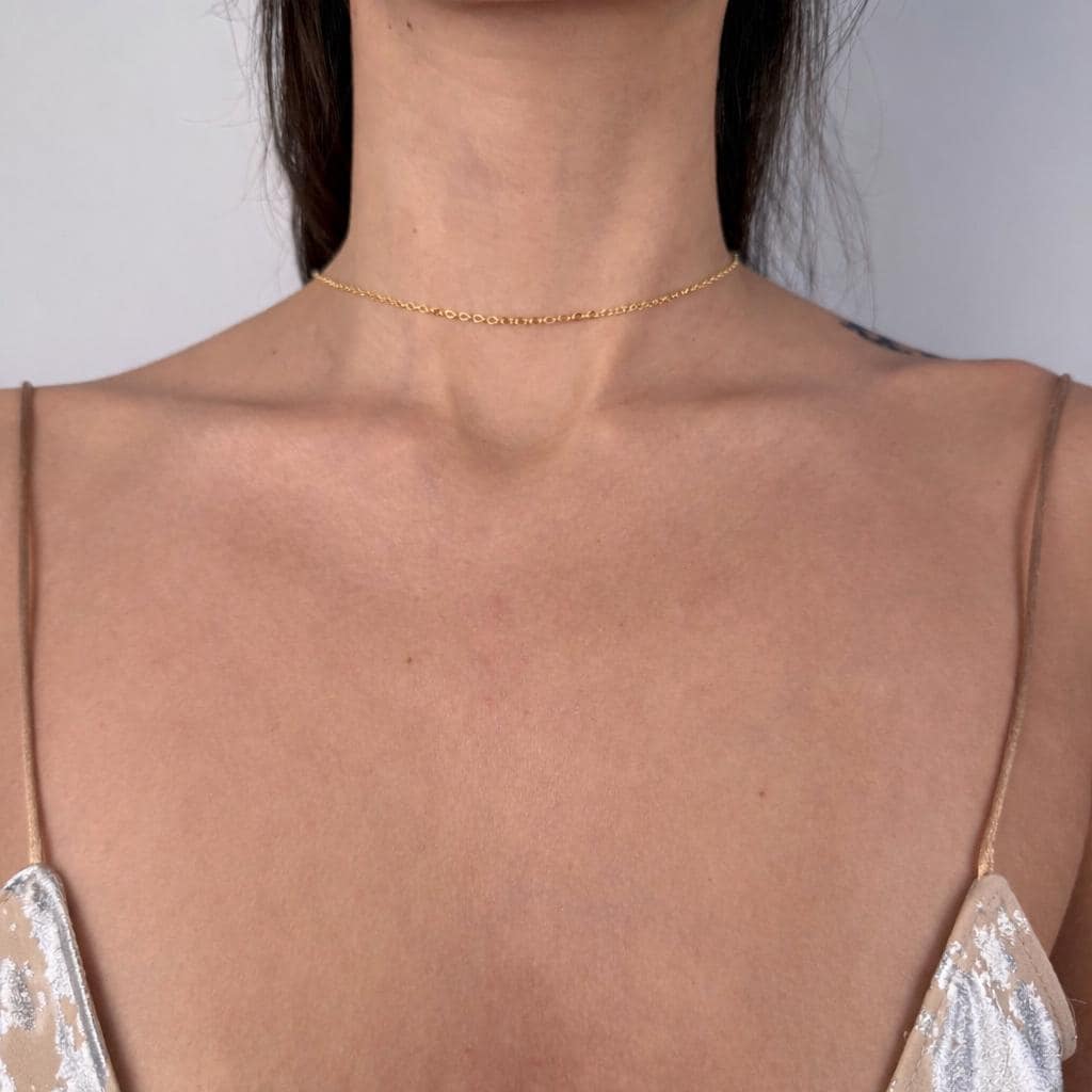 Gold-tone stainless steel back chain necklace with personalized birthstone charm for bridal wear