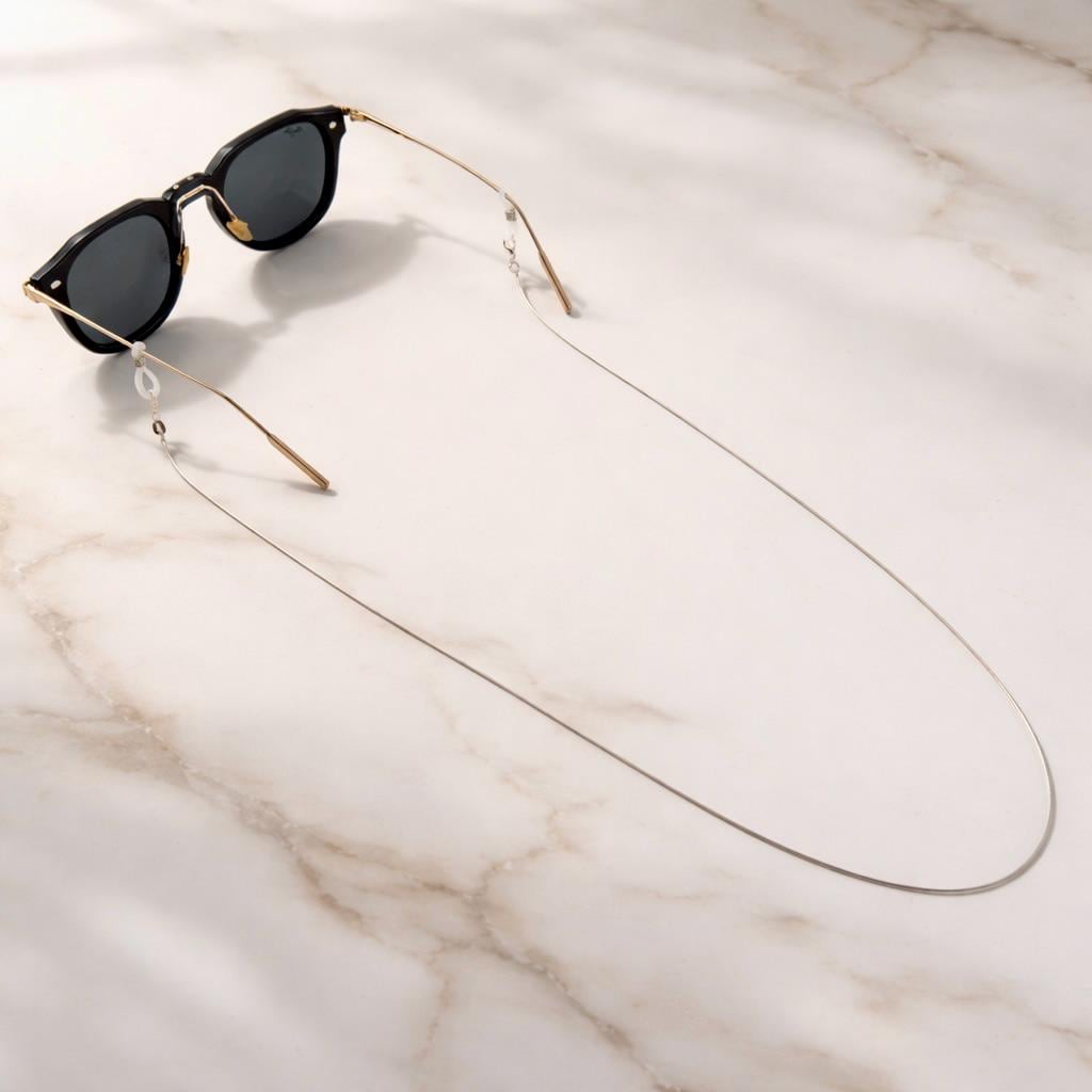 Minimalist gold tone stainless steel eyeglasses chain for everyday wear and secure glasses holder