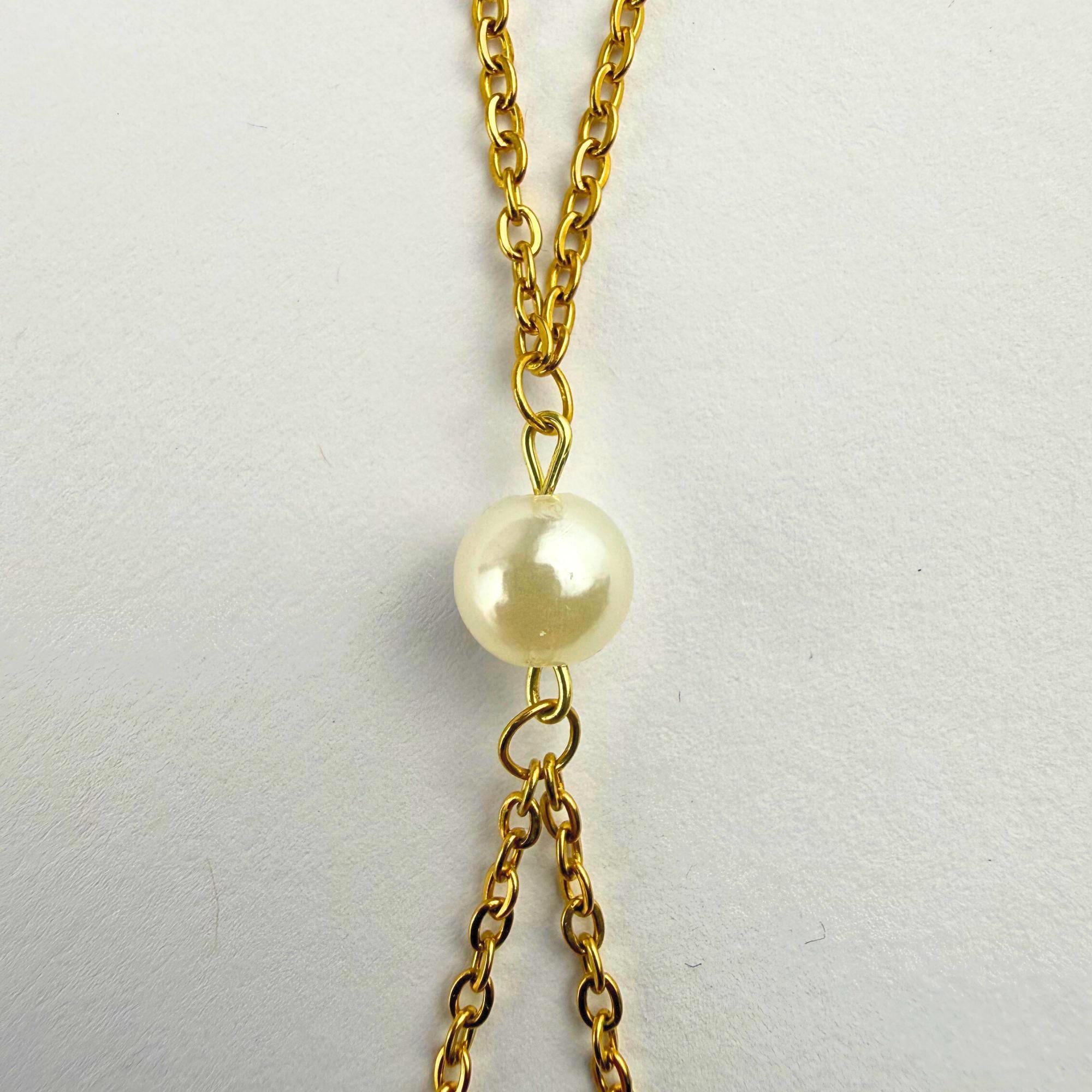 Gold tone stainless steel pearl bridal back chain for wedding open back jewelry