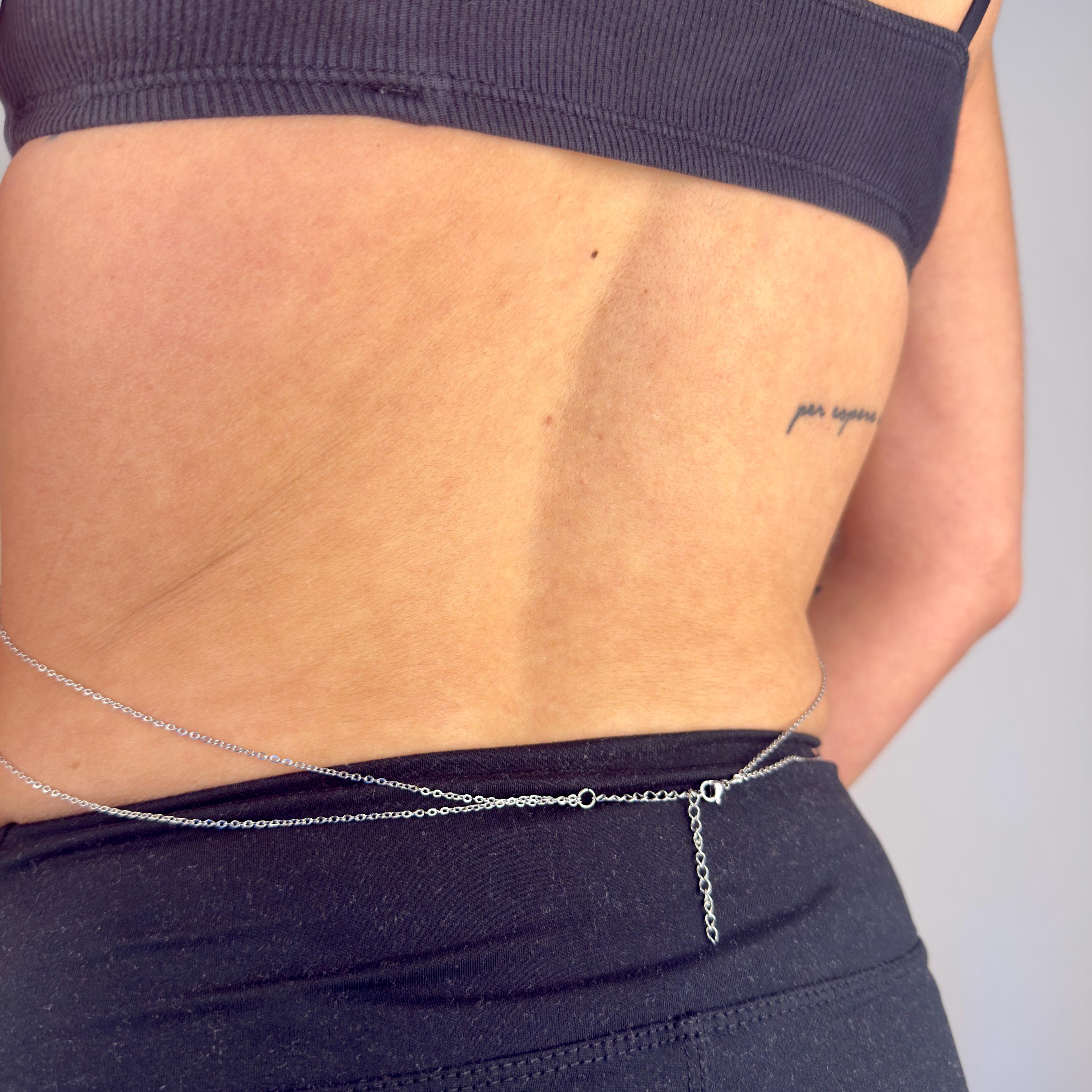 Gold tone stainless steel boho beach body chain for festival wear, waterproof minimalist design
