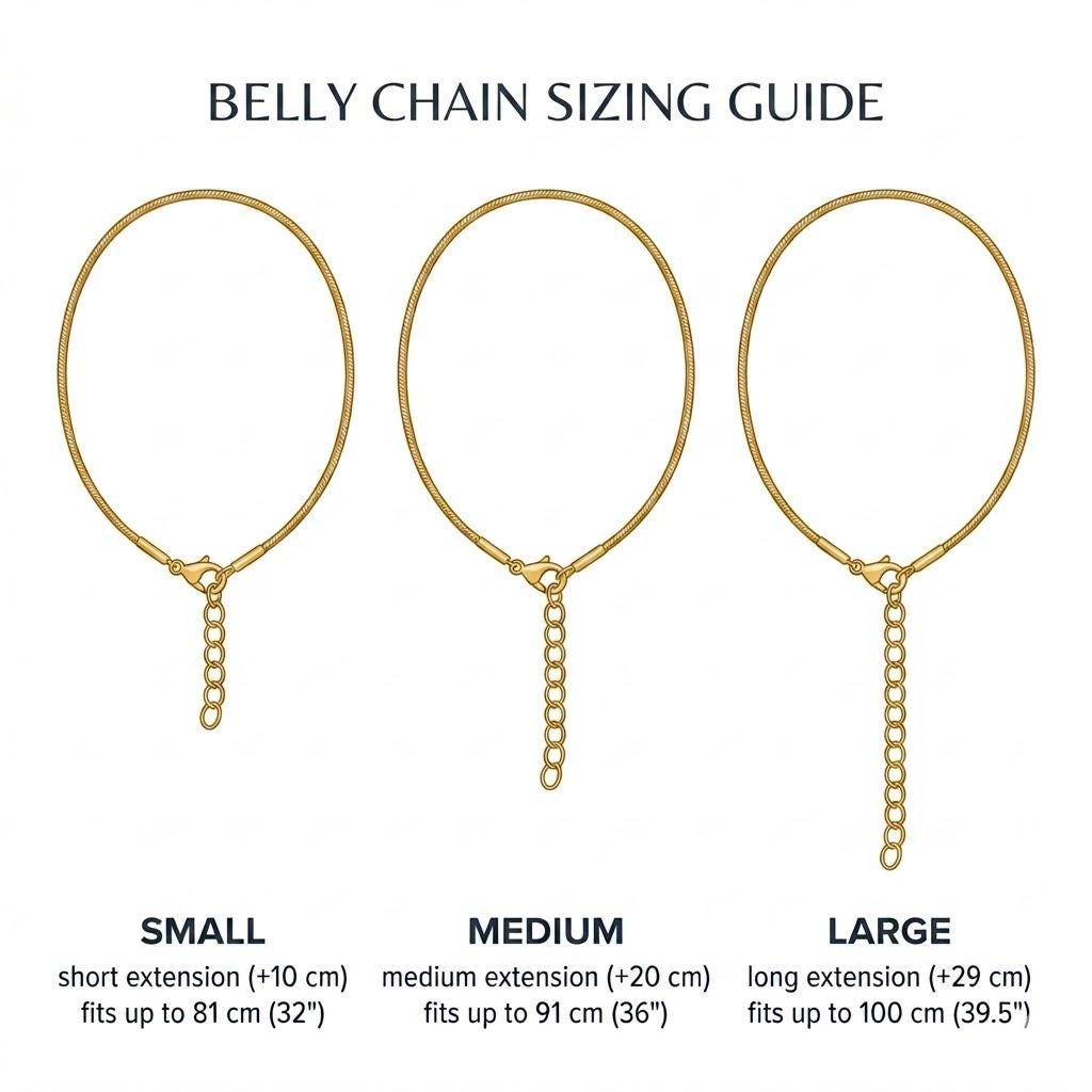 Delicate gold-tone stainless steel cross belly chain for everyday waist wear and layering