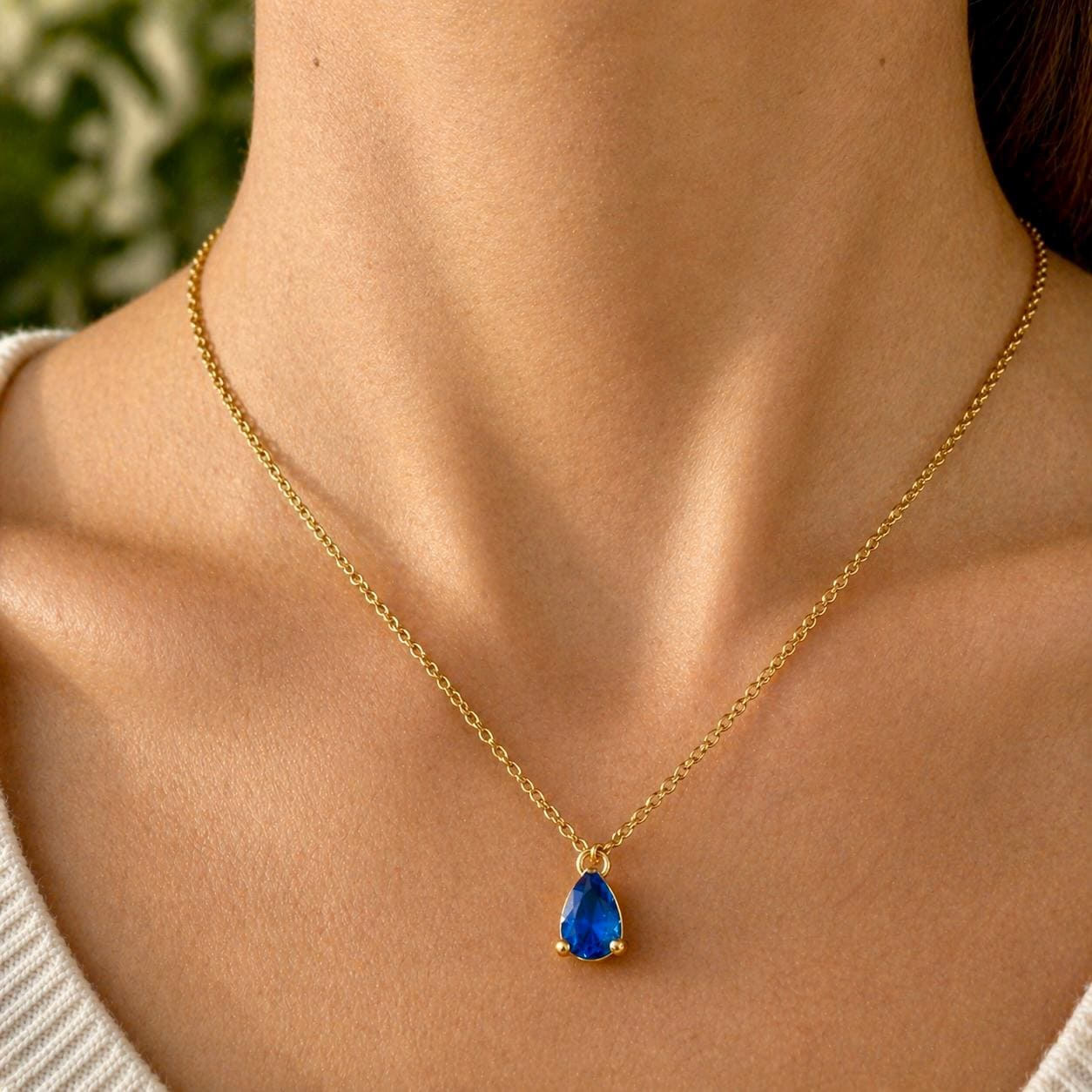 Delicate gold stainless steel birthstone choker necklace with custom gemstone pendant for personalized everyday wear