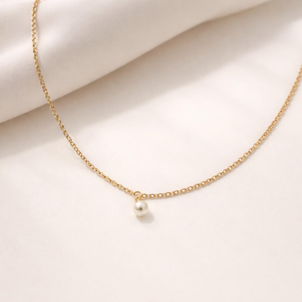 Gold stainless steel minimalist pearl back body chain for open back dresses and elegant events