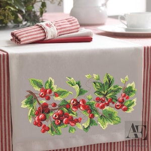 Red Currant Embroidery Design: Berry Branch Botanical, Machine pattern, Instant Download, DST PES JEF