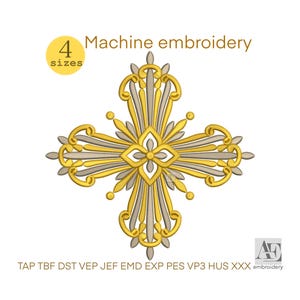 Holy Cross Embroidery Machine Design, Religious design, Church Pattern, Liturgical Pattern, Sacred Cross, Instant Download DST JEF