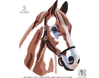 Horse Embroidery Design Western Horse Head Ranch Equestrian Machine Embroidery File Instant Download