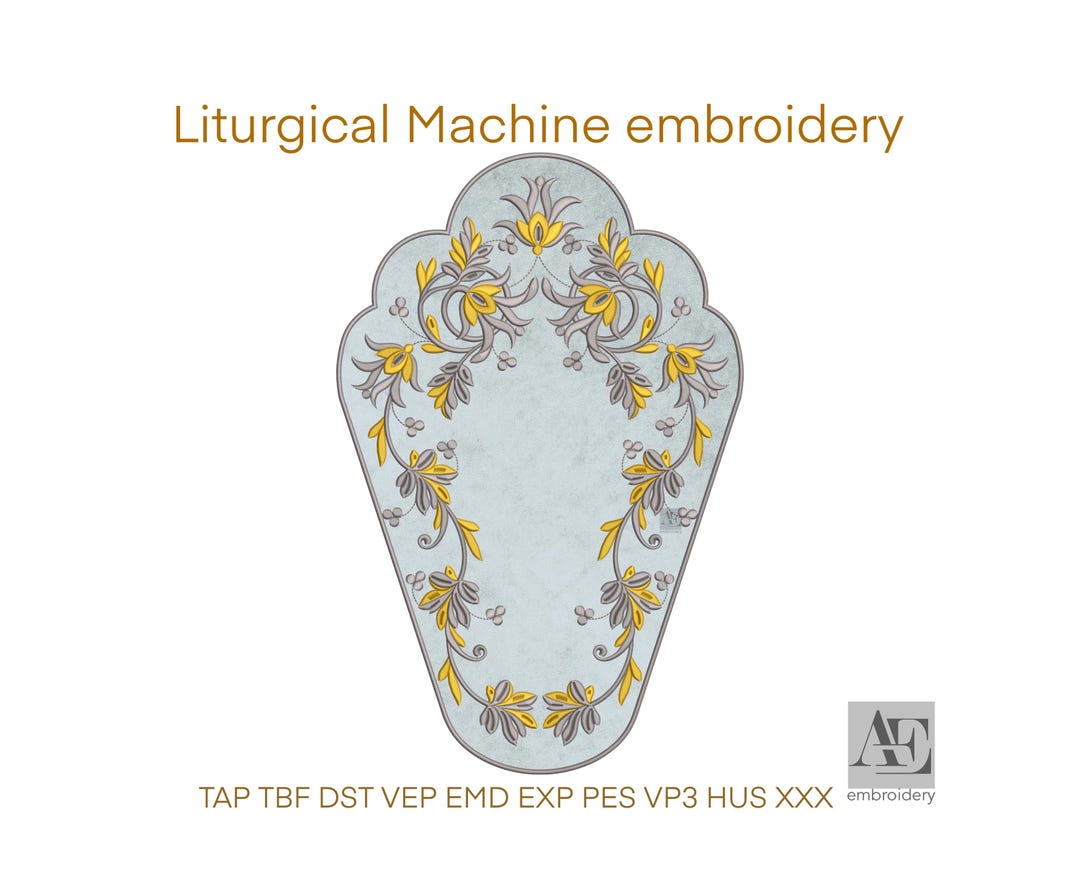 Cross Cloth Liturgical Machine Embroidery Design, Altar Cloth Church ...