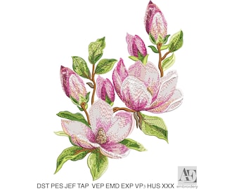 Easter embroidery Magnolia Flower Machine Embroidery Design Floral Pattern Spring Bloom File - Instant Download