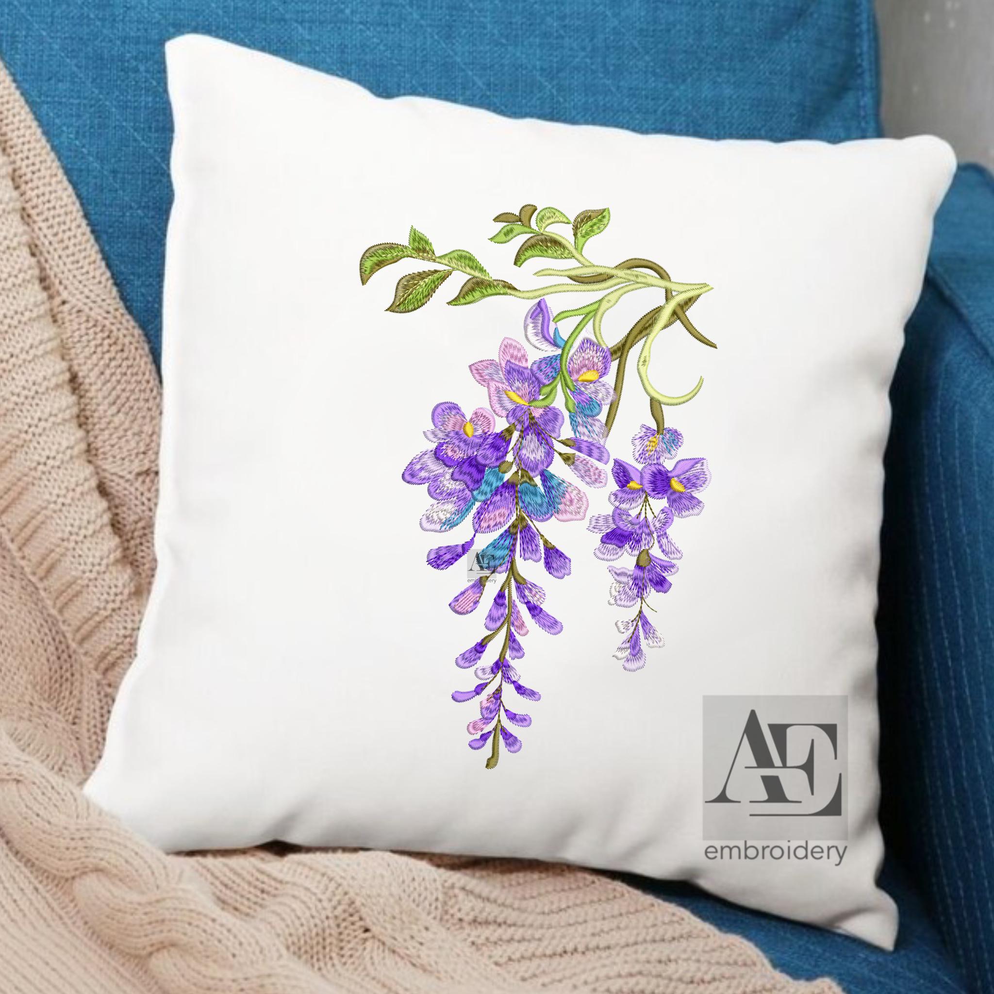 Wisteria Embroidery Design Hanging Floral Pattern Botanical Vine wisteria-embroidery-design-hanging-floral-pattern-botanical-vine