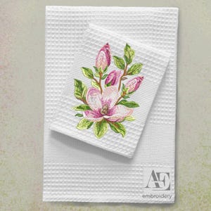 Magnolia Flower Machine Embroidery Design - Floral Embroidery Pattern - Spring Bloom Embroidery File - Instant Download