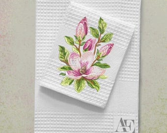 Magnolia Flower Machine Embroidery Design - Floral Embroidery Pattern - Spring Bloom Embroidery File - Instant Download