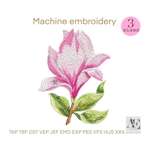 Magnolia Flower Embroidery Design: Floral Machine Pattern (Instant Download