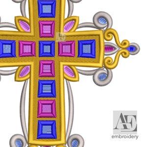 Cross Machine Embroidery Design, Religious Pattern, Christian Symbol Church,  Christening, Baptism Embroidery File, Instant Download DST PES
