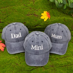 Custom Embroidered Family MatchingCap,Washed Cap,Kids Hat, Big Bro Hat,Custom Mum and Dad Caps,Matching Hats,Vintage Washed Baseball Cap