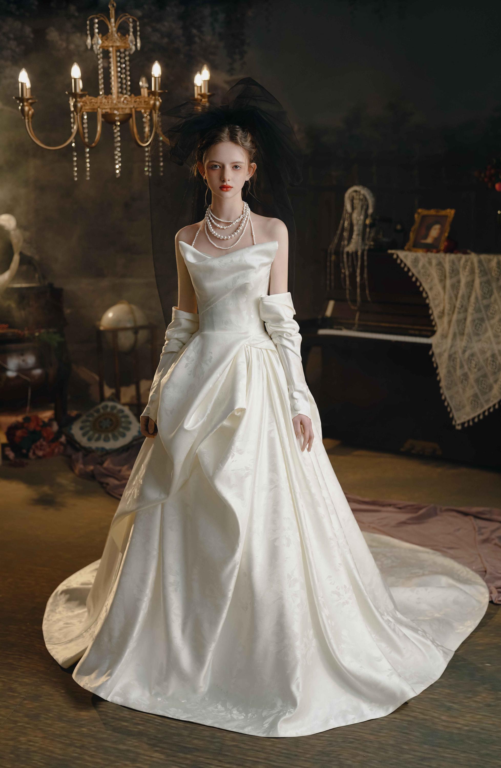 Off Shoulder Ivory Satin Wedding Gown: Bandeau Cocktail Dress - Etsy