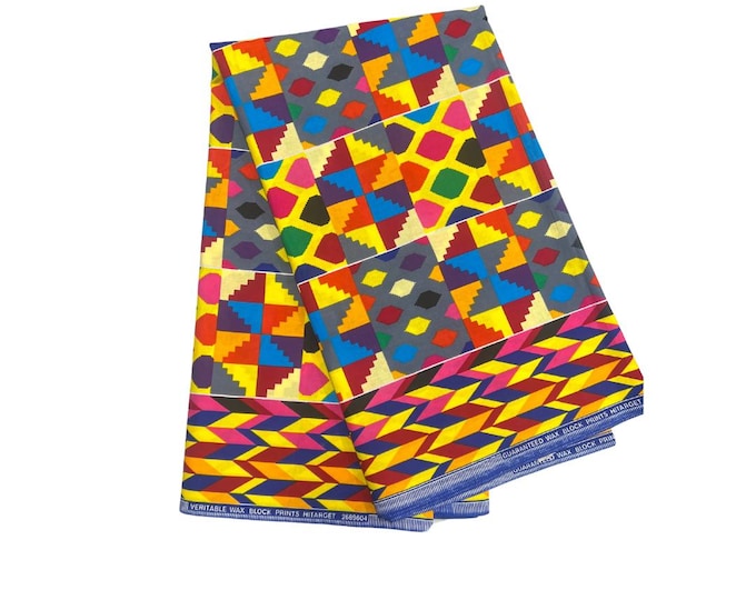 Diamond Kente Print (Pink, Orange, Yellow,Blue, Gray)