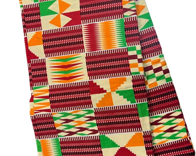 Burgundy Kente African Print