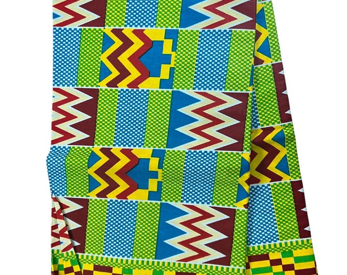 Green/blue Kente African Print
