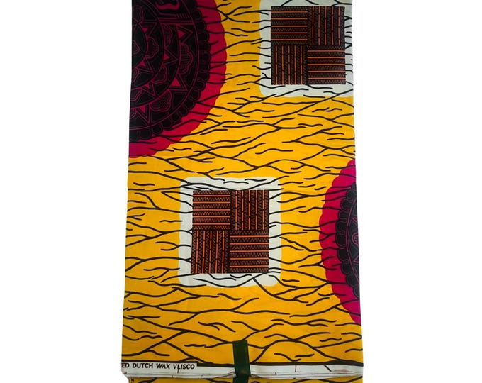 Yellow/Pink or Purple Veritable Wax Hollandais Vlisco