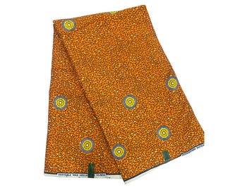 Orange-black Veritable Wax Hollandais Vlisco