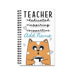 Journal à spirale personnalisé pour remerciements pour enseignants - Carnet de notes personnalisé, cadeau pour éducateur, papeterie scolaire, journal d'appréciation, fin d'année