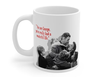 It's a Wonderful Life Mug | Vintage Moon Illustration, Classic Movie Quote