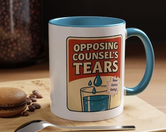 Opposing Counsel's Tears Mug | Coffee Mug with Retro Legal Humor