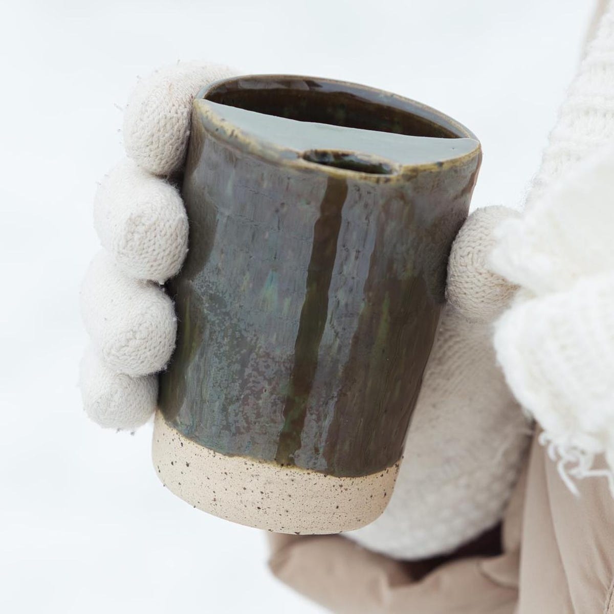 Speckled Stoneware Travel Mug: Handmade Pottery, Rustic Glazed Coffee Mug - Etsy