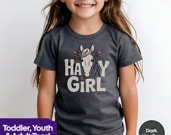 Camiseta Hay Girl Horse: Camiseta equestre para crianças e adultos.