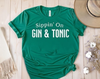 Camiseta "Bebiendo gin-tonic": divertida camiseta unisex para beber