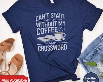 Camiseta "Café e Palavras Cruzadas": Presente para Amantes de Quebra-Cabeças