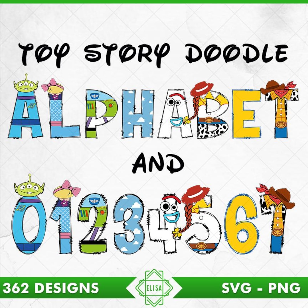 Toy Story Doodle Letters Alphabet Font Svg Png Clipart Bundle ...