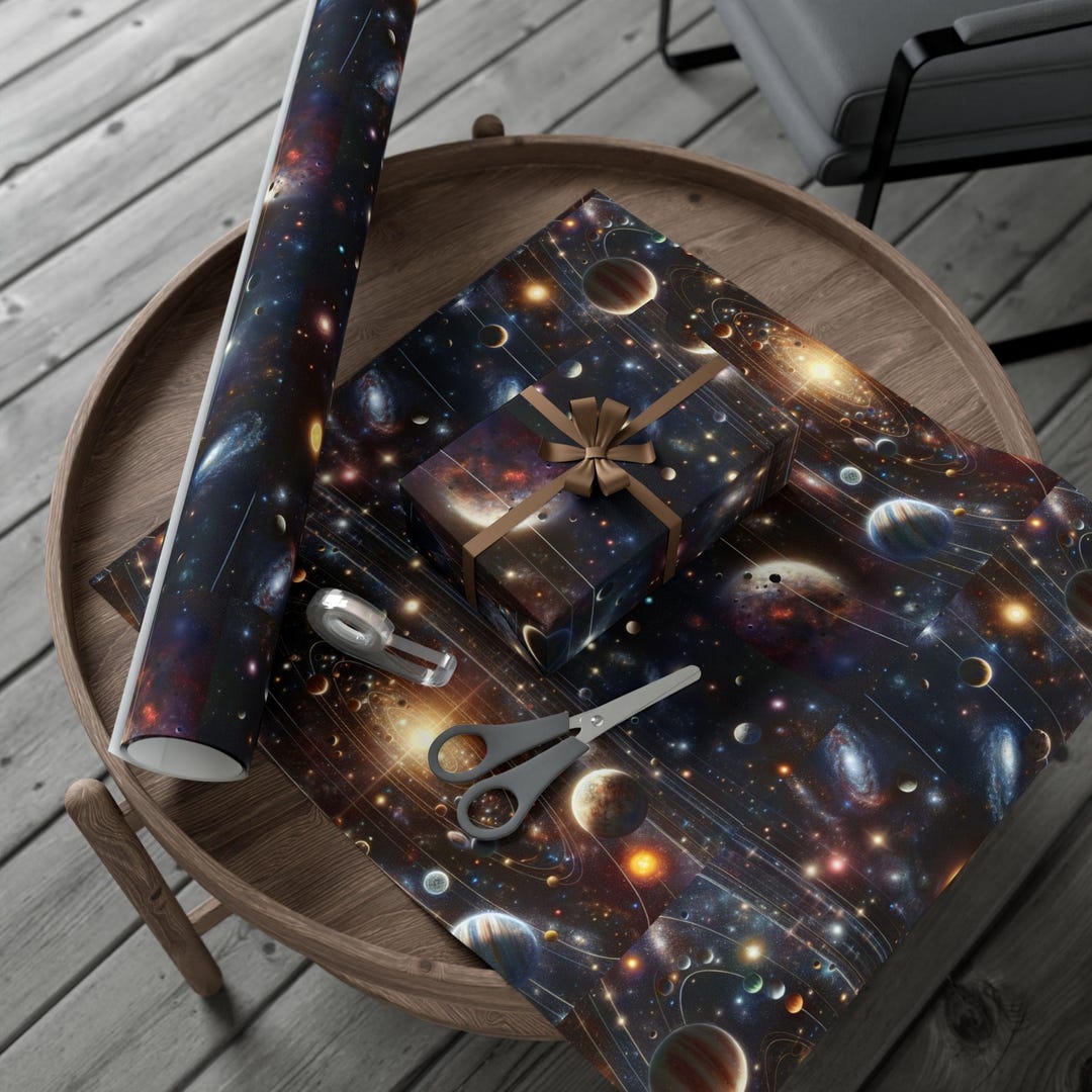 Solar System Rotation Gift Solar System Gift Wrap Papers - Etsy