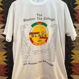 90s Vintage Support Black Colleges Single Stitch T Shirt Size XL