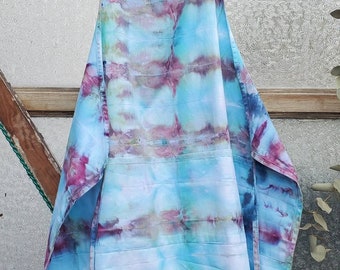 Hand Dyed Apron - Blue Shibori - One of a Kind - Size Adult Regular - Ice Dyed in New Orleans by Megan Jewel Designs