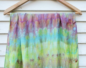 22" x 72" Lightweight Silk Scarf - Hand Dyed Scarf - One of a Kind by Megan Jewel, Ice Dye