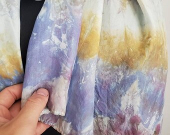 22" x 72" Lightweight Silk Scarf - Hand Dyed Scarf - One of a Kind by Megan Jewel, Ice Dye