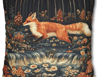 William Morris Fox Pillow: Tapestry Art Nouveau Home Decor
