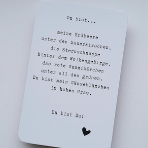 Postkarte / Du bist Du / besondere Worte für besondere Menschen/Gedicht / für Lieblingsmenschen / Glückwunsch /Schön, dass es Dich gibt
