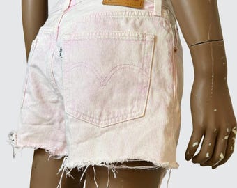 Levi's Pink Batik Denim Cutoff Shorts