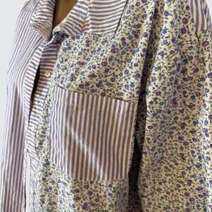 Camisa con botones Avec Les Filles Rayas, Estampado floral Marca Anthropologie imagen 2
