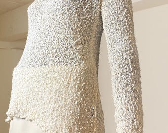 Suéter de punto de nudo transparente de lana Rag&bone, talla L