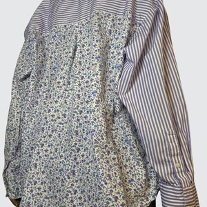 Camisa con botones Avec Les Filles Rayas, Estampado floral Marca Anthropologie imagen 4