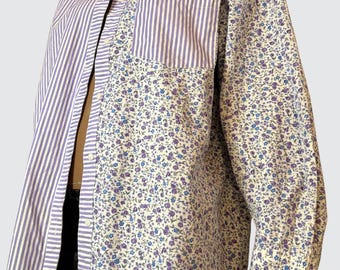 Avec Les Filles Button-Up-Shirt Streifen, Blumenmuster der Marke Anthropologie