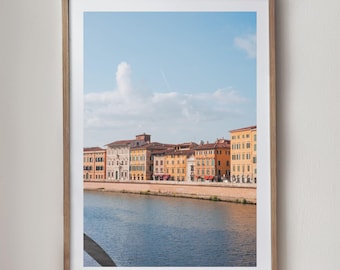 Portofino Italy Watercolor Art Print, Coastal Seascape (8x10