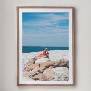 Italian Beach Print: Marina di Pisa, Orange Towel (Digital Download)