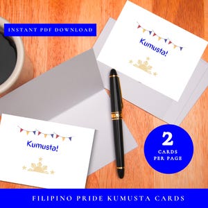 Kumusta Card, Tagalog Greeting Card, Invitation, Blank Inside, Printable Greeting Card, Pinoy Pride, Pilipino Culture, Philippine Fiesta