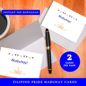Mabuhay Card, Tagalog Greeting Card, Invitation, Blank Card, Printable Greeting Card, Pinoy Pride, Pilipino Culture, Philippine Fiesta