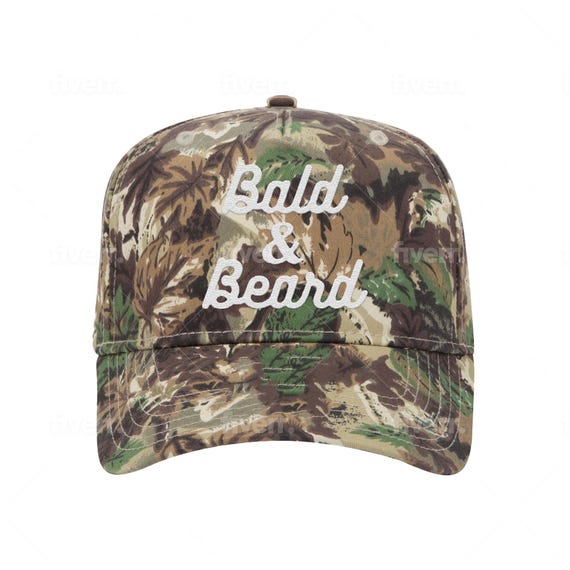 Bald & Beard Camo Snapback Hat — Fun Gift for Bald Men with Beards, Dad Gift, Fathers Day